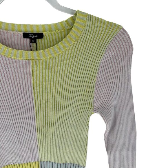 Rails Sweater Womens XS Pink Colorblock Pia Cashmere Blend Stretch Knit NEW - Picture 6 of 16